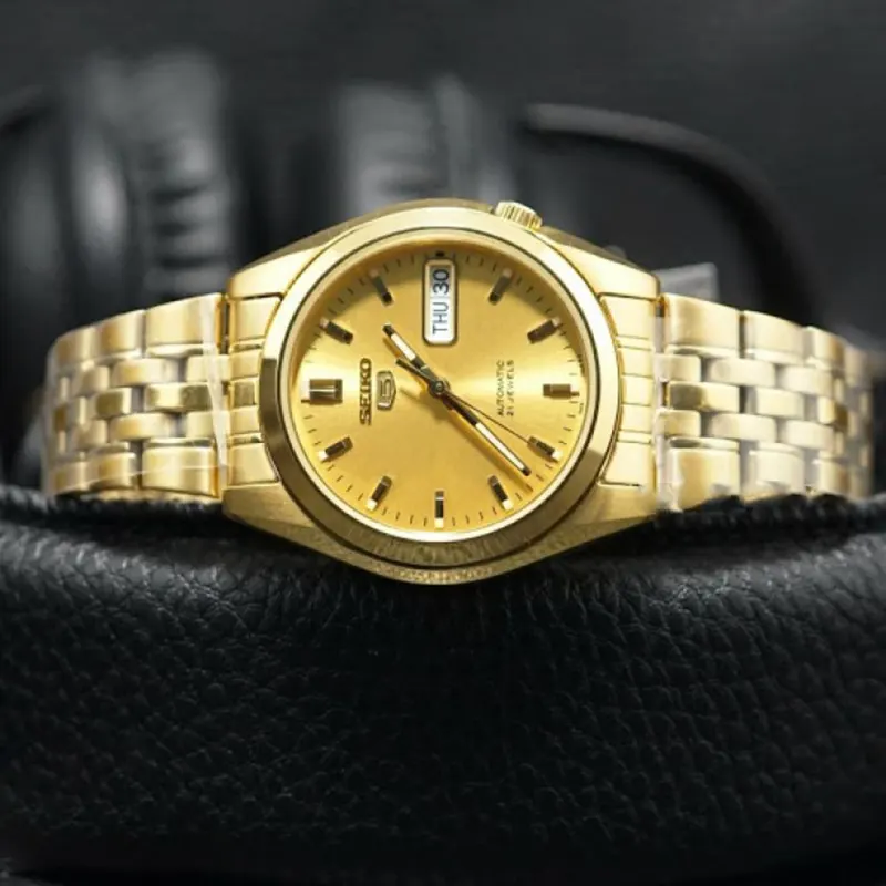 Seiko 5 Men's  Automatic Gold Dial Watch | SNK366K1